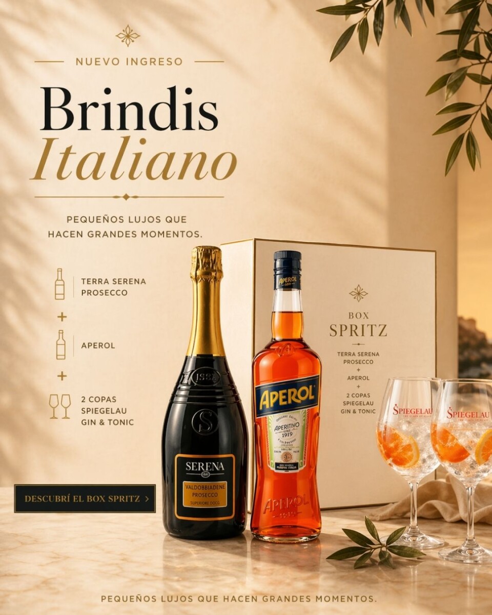 Box Terra Serena Prosecco + Aperol + 2 Spiegelau Special Glass Copa Gin & Tonic 