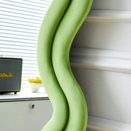 Espejo zig zag doble borde en tela 160 cm x 60 cm Verde