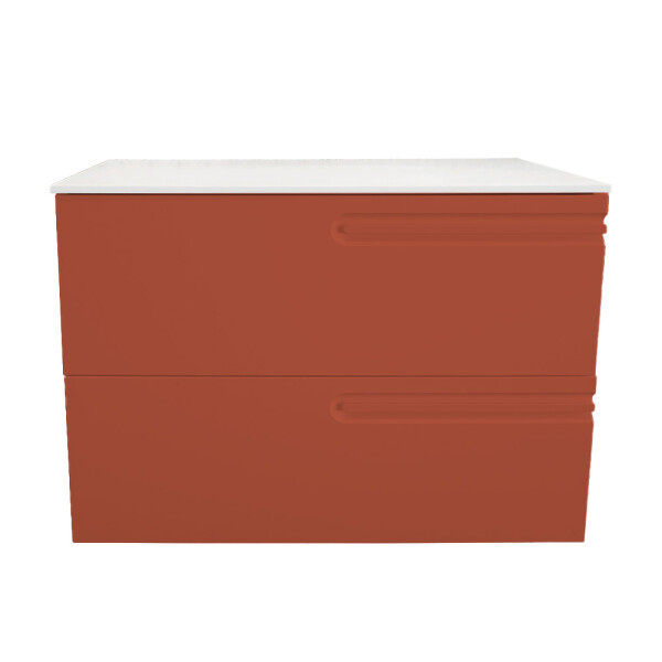 MUEBLE BAÑO ECONIC 80 CM COLOR NARANJA C/ENCIMERA Mueble Baño Econic 80 Cm Color Naranja C/encimera