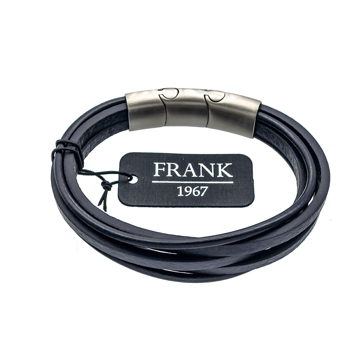 Pulsera de cuero y acero, FRANK. 
