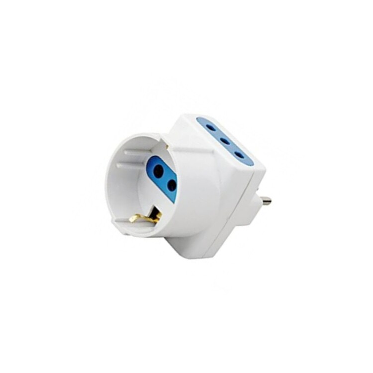ADAPTADOR DERIVADO 1 SCHUKO 2 MODULAR Blanco