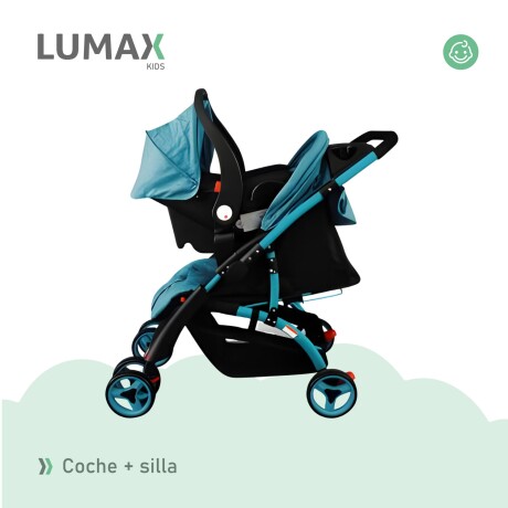 Coche de bebé Premium Lumax con asiento para auto Azul