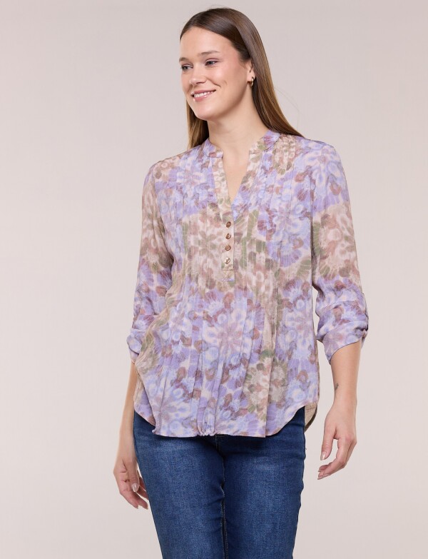 Blusa Plisada MULTI/VIOLETA