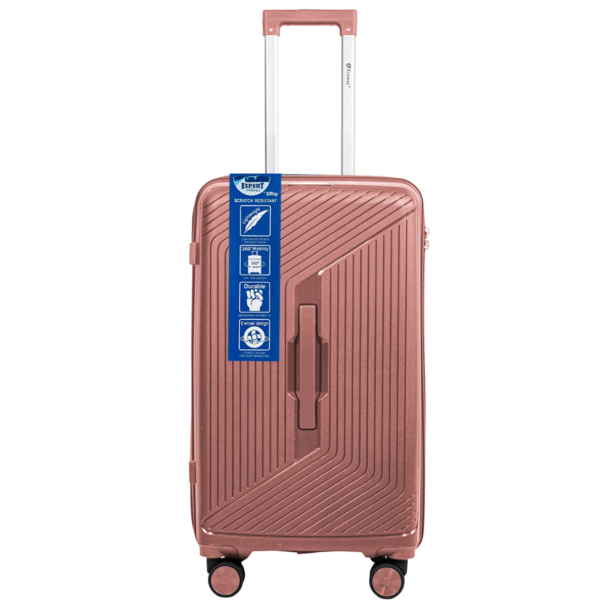 Valija Viaje Expert 25" Resistente Liviana Calidad - Rosa 