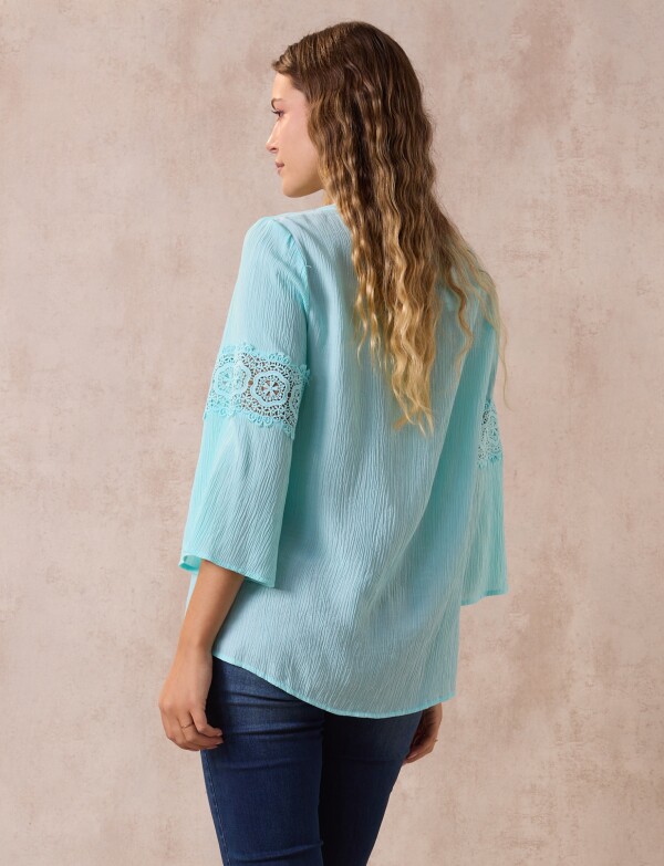 Blusa Manga Calada VERDE AGUA