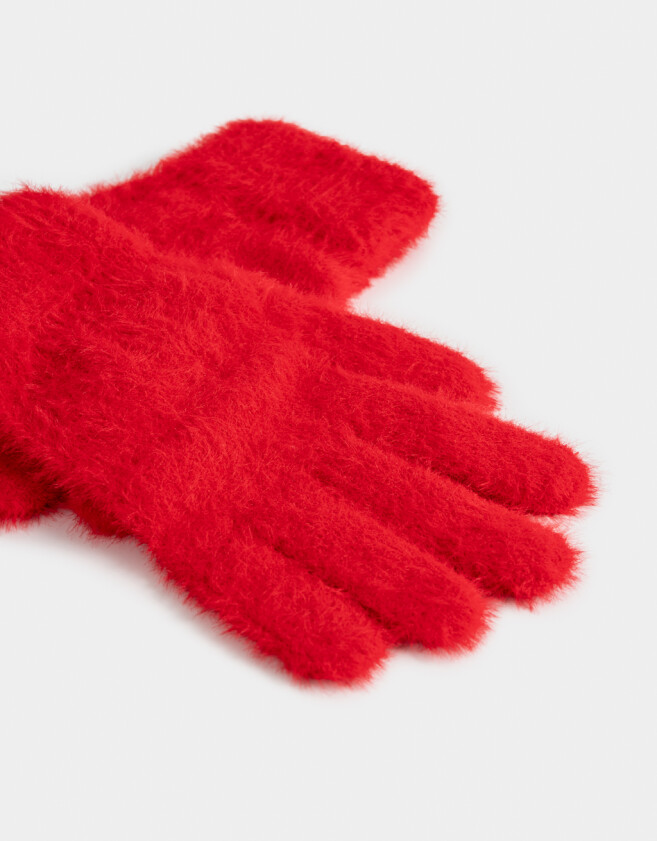 Guantes Varios Romántico Guantes Efecto Peluche - Rojo Medio
