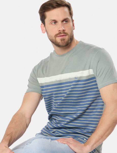 REMERA RAYADA Pistacho