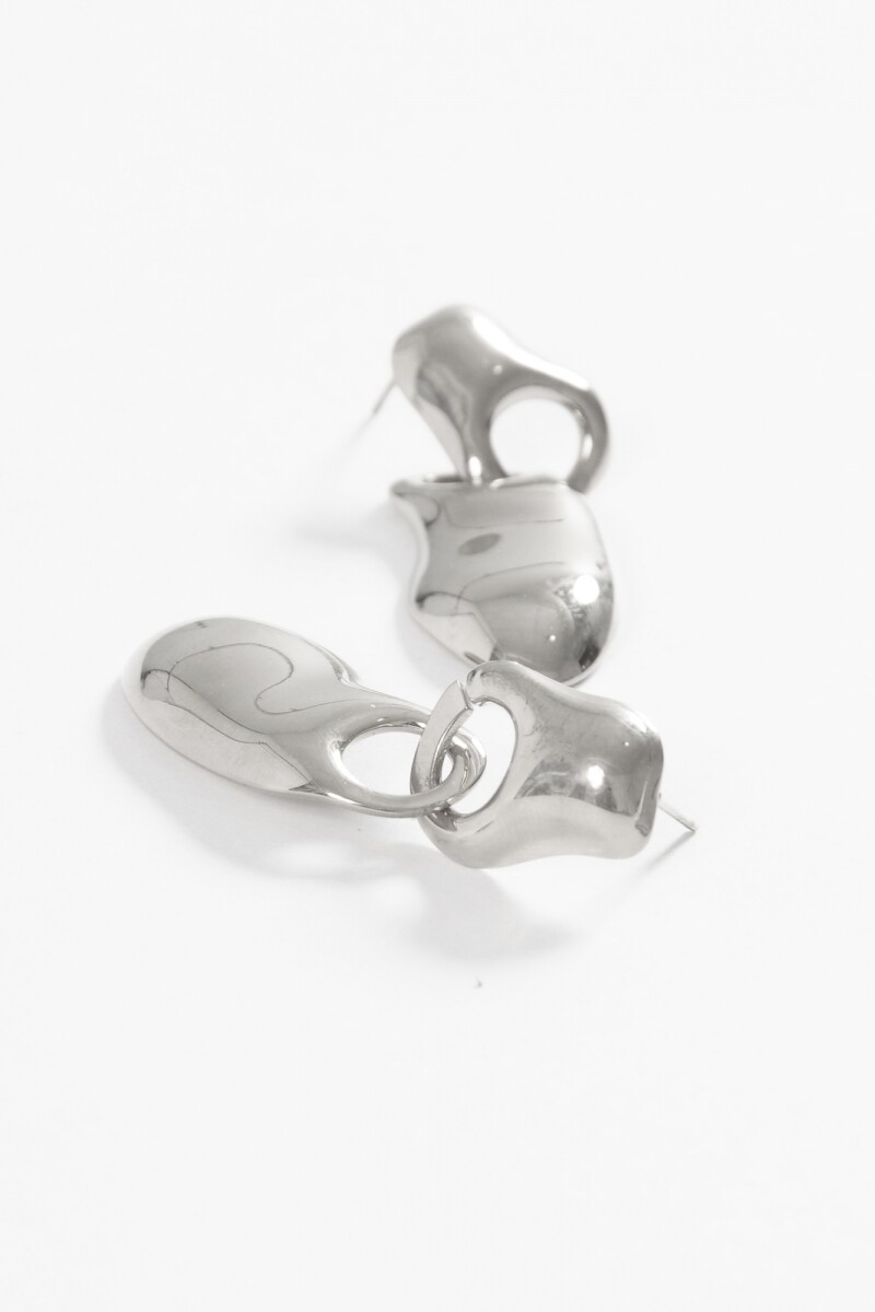 Caravanas melted acero plateado