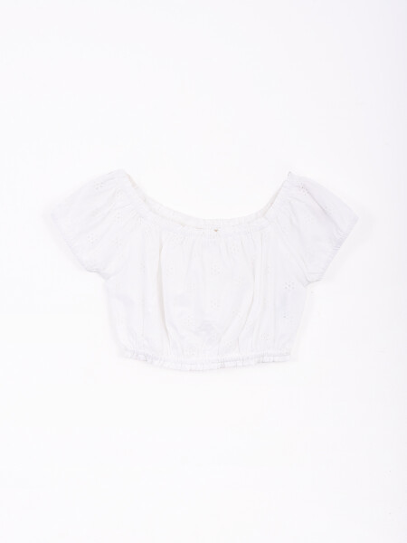 TOP BRODERIE BLANCO