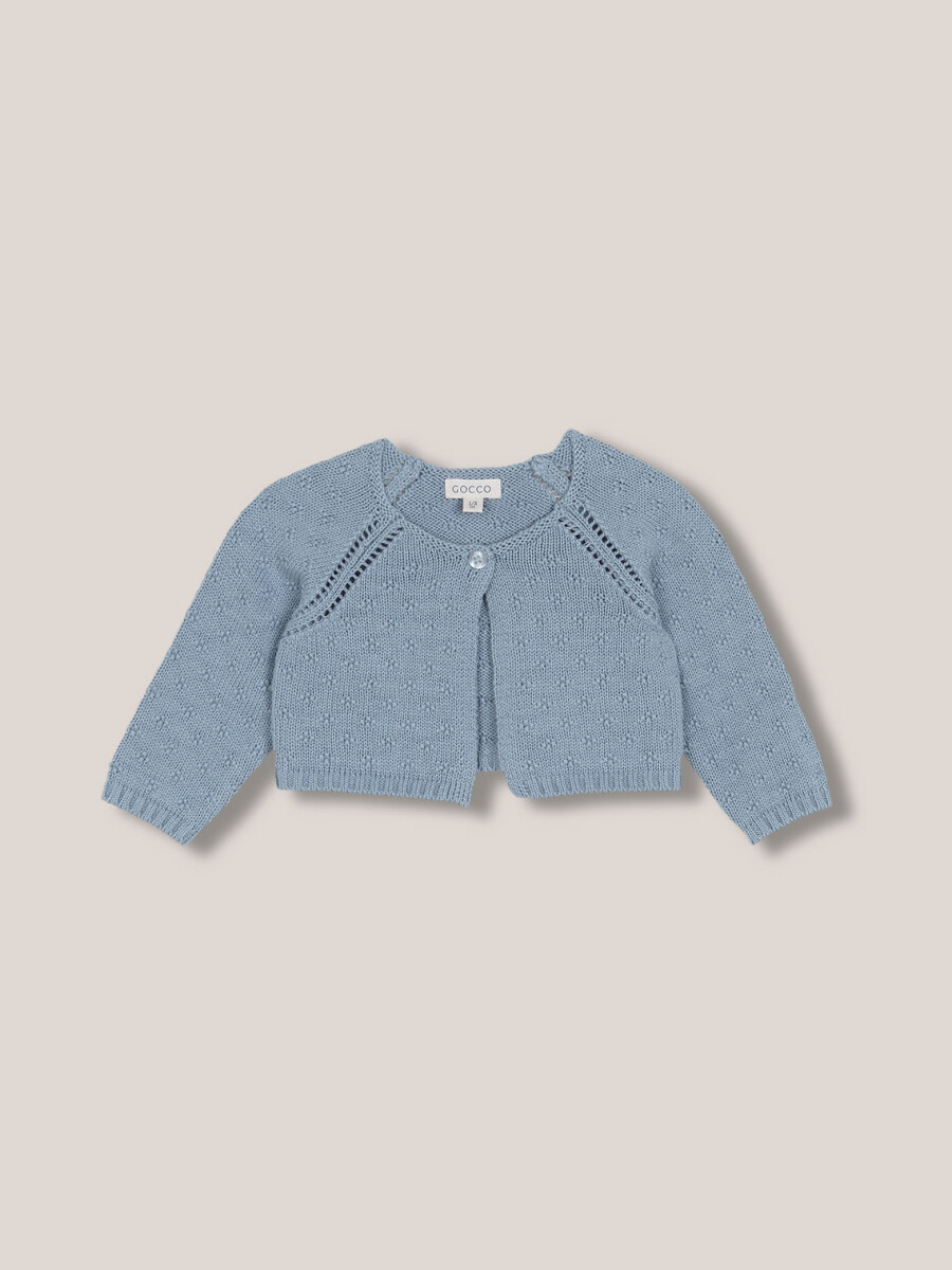 Chaqueta Con Calados Azul Claro