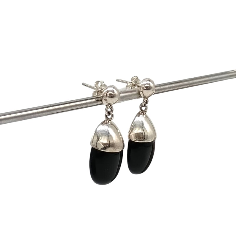 Caravanas ovalo onix - plata 925 - onix - CA8453 conpiedra