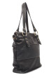 Cartera Cuero Combinado Croco con Tachas Negro