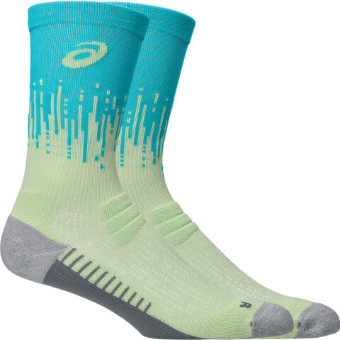 Medias Running Performance Run Sock Crew Unisex Illuminate Yellow/energy Aqua