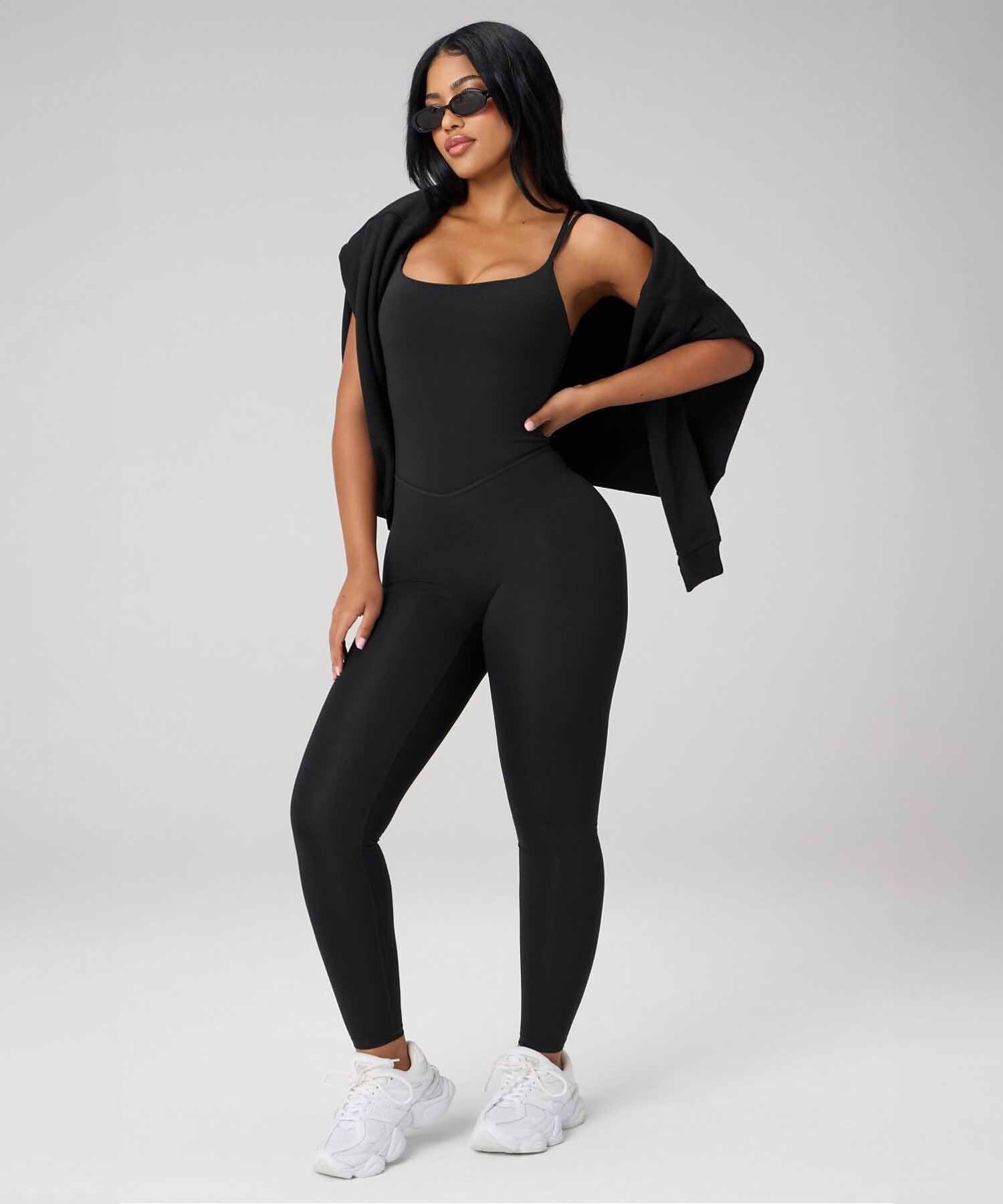 Enterizo Booty Scrunch PureLuxe V-Back Mujer Black