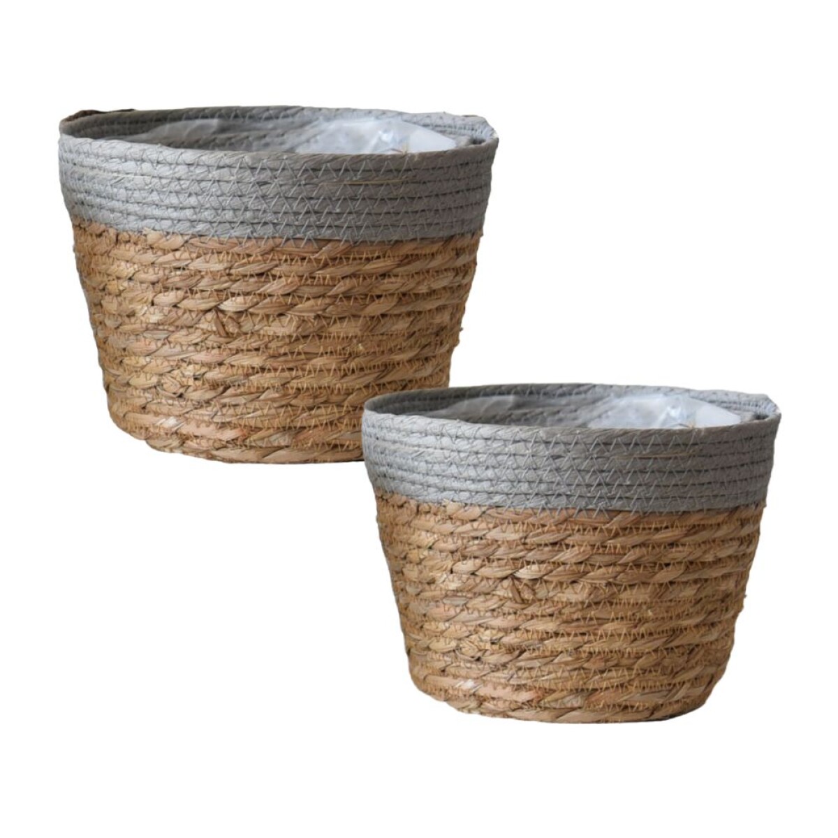 Set de 2 macetas Seagrass - Gris 