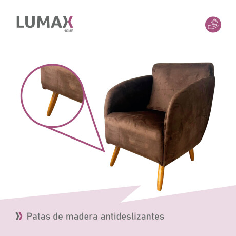 Pack x2 Sillón poltrona 1 cuerpo Lumax Kira nórdico de tela Marron