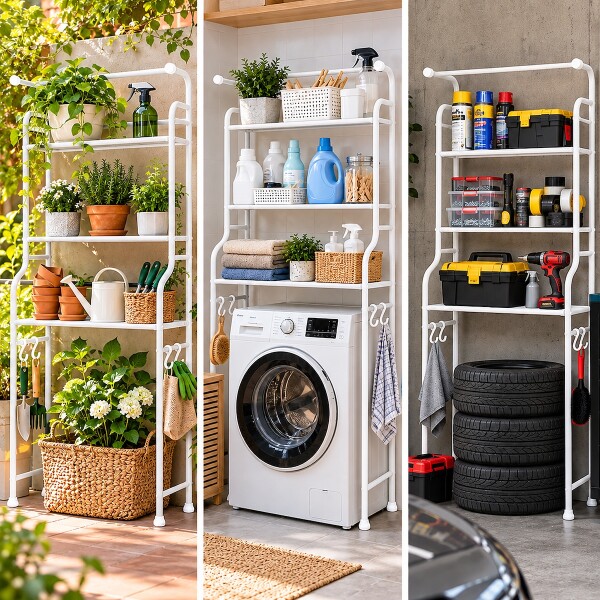Estante Organizador Lavarropas O Baño Inodoro Mueble Metal IMBACK Color Blanco Estante Organizador Lavarropas O Baño Inodoro Mueble Metal IMBACK Color Blanco