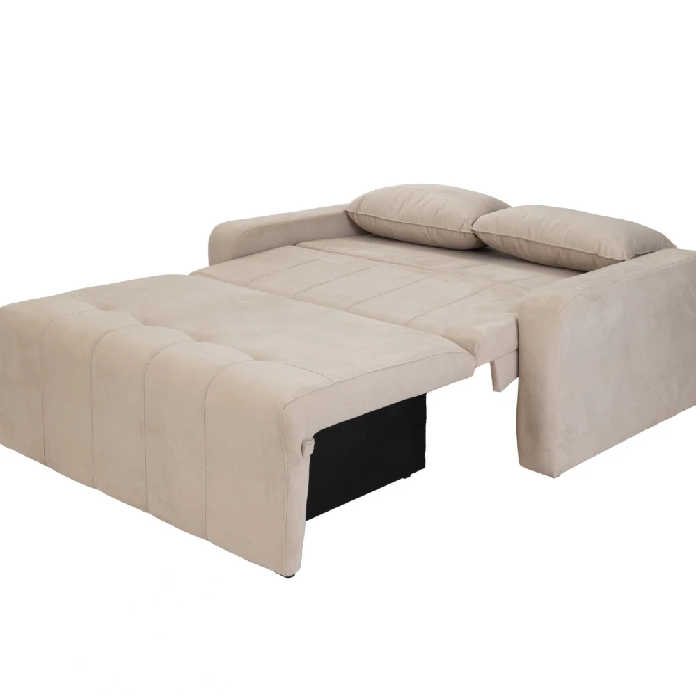 Sofá Cama Amora New con Baúl Beige