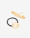 Accesorios Pelo Set Varios Set De Gomita Y Hebilla Francesa - Dorado