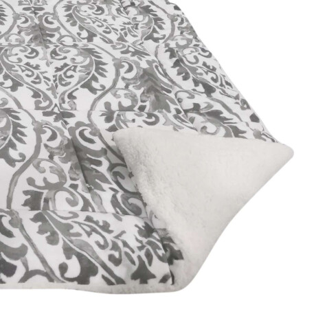 Acolchado King Size Terciopelo con Corderito Richmond 240 x 260 cm Gris