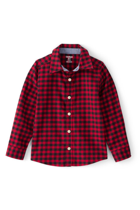 Camisa de popelina, diseño a cuadros Sin color