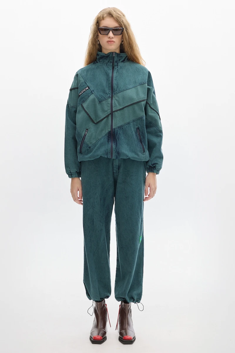 Campera Olímpica Denim Washed Green
