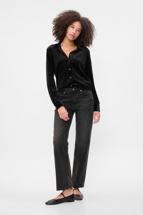 Camisa Terciopelo Mujer Black