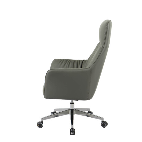 SILLA DE OFICINA GERENCIAL METAL-Y-CUERO GRIS HIERARCHY