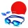 Set Natación Gorra Silicona+ Lente+ Tapones Niño Adul Rojo / Niños