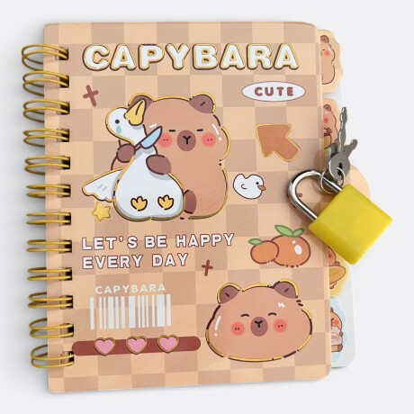 Libreta Capibara con Candado Capibara cute