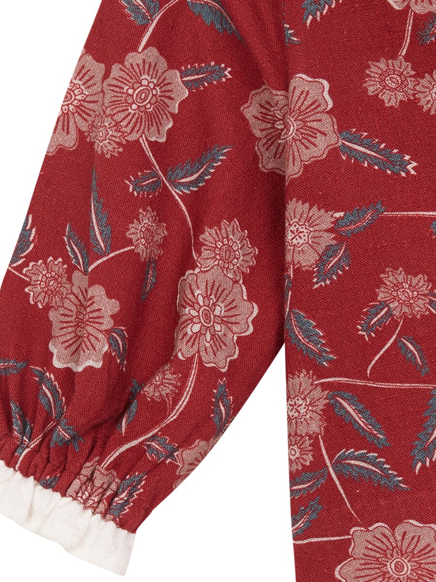 Vestido Estampado Con Granate