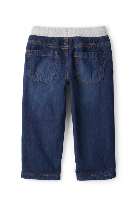 Pantalón jean, forrado, corte recto Sin color