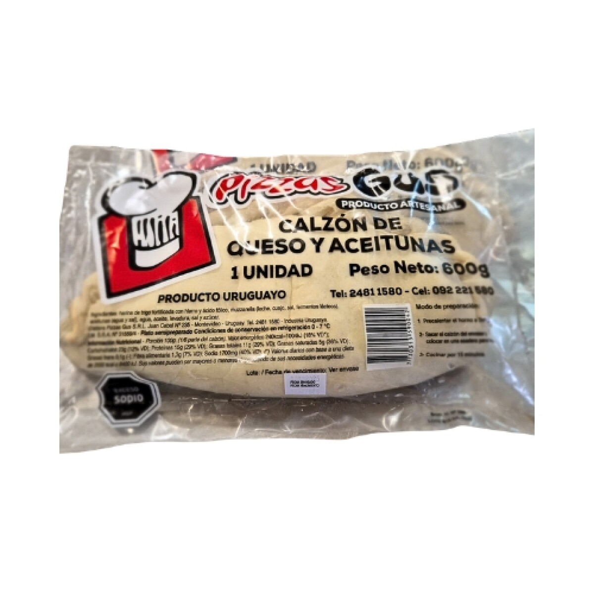Calzone Gus - Queso y Aceitunas - 1 ud. 