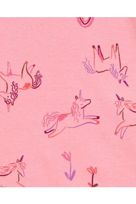Pijama cuatro piezas de algodón, dos pantalones y dos remeras, diseño unicornios Pijama cuatro piezas de algodón, dos pantalones y dos remeras, diseño unicornios