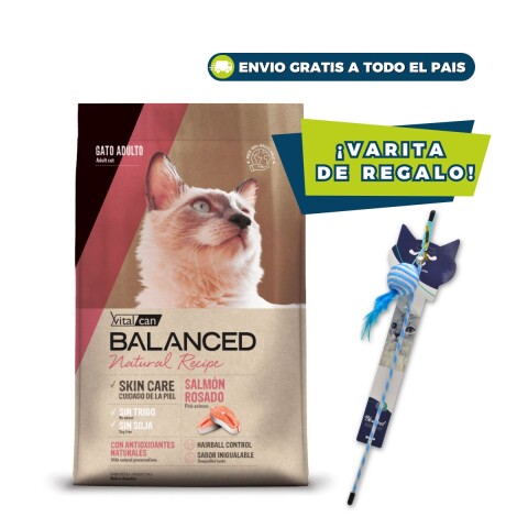 VITALCAN BALANCED GATOS ADULTOS SALMÓN 7,5 KG + VARITA DE REGALO