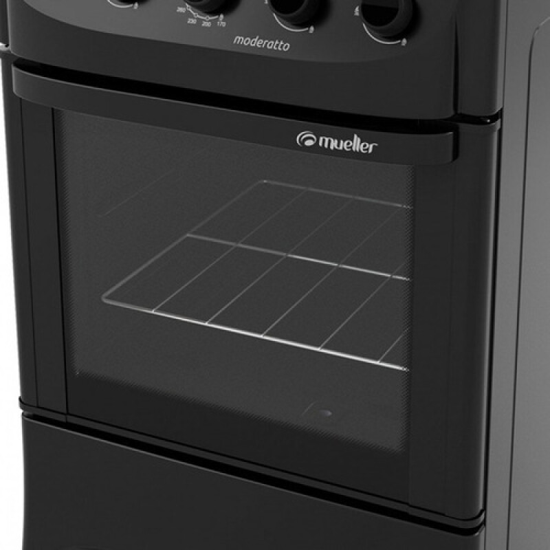 COCINA MUELLER MODERATTO 4 HORNALLAS NEGRA