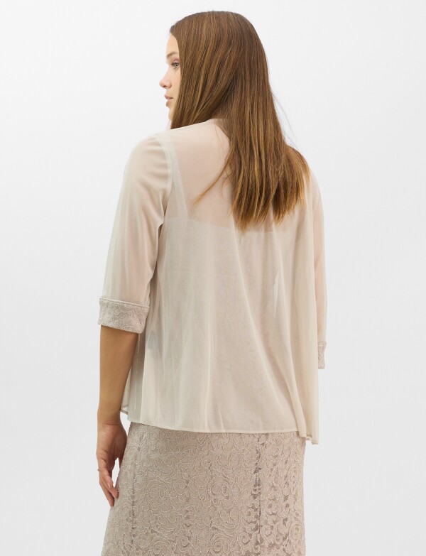 Conjunto Dos Piezas Tul Bordado BEIGE