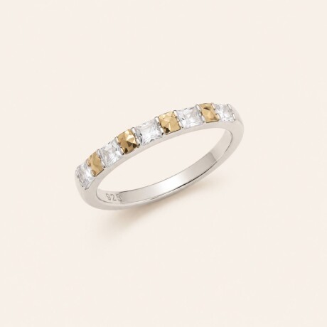 Anillo Medio Sin Fin - Plata y Oro Anillo Medio Sin Fin - Plata y Oro