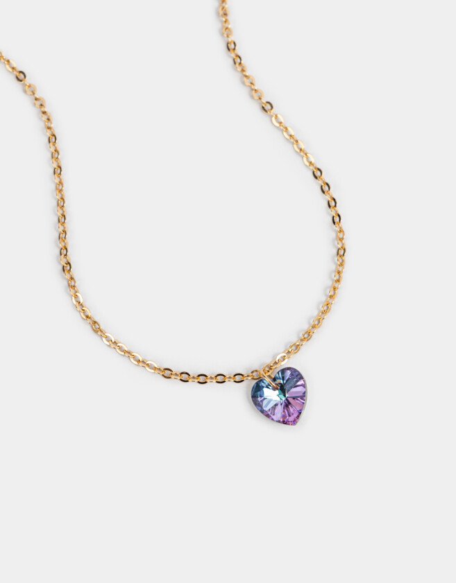 Cadena Corta con Dije Strass Corazón Cadena Con Dije De Corazón - Dorado