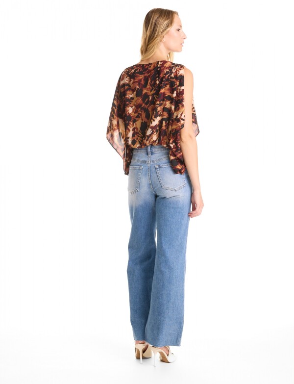 Blusa Dolman Print MULTI/TOSTADO