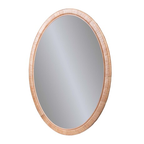 ESPEJO REDONDO 70*50CM NATURAL/BEIGE VIDRIO Y RATTÁN A228