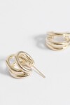 Aros con triple arete dorado
