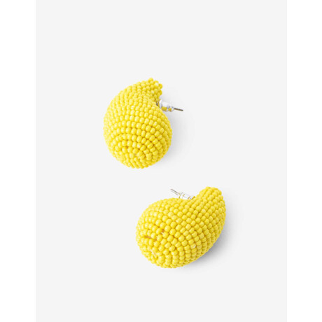 Aros Cortos Gota De Beads Amarillo Medio