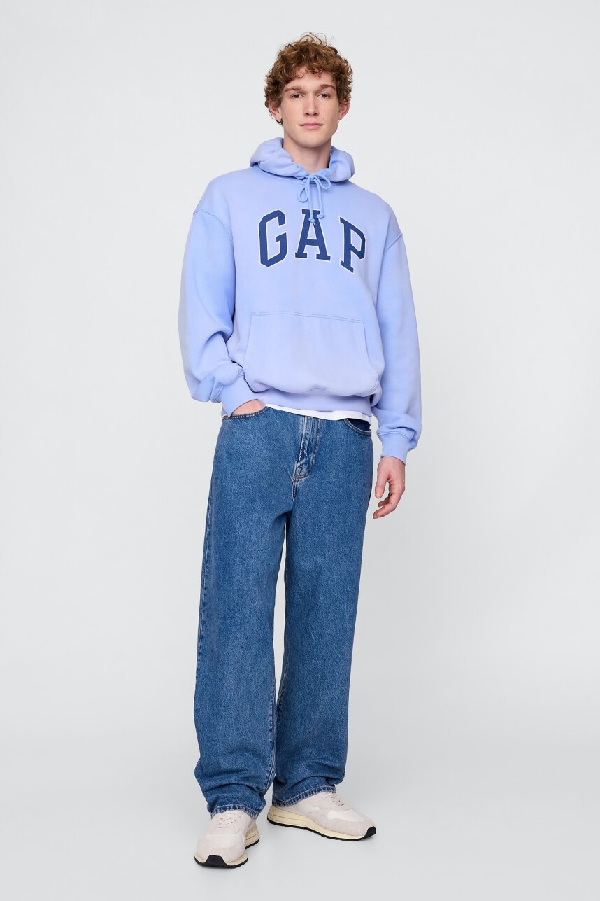 Buzo Canguro Logo Gap Hombre Jet Stream Blue 337