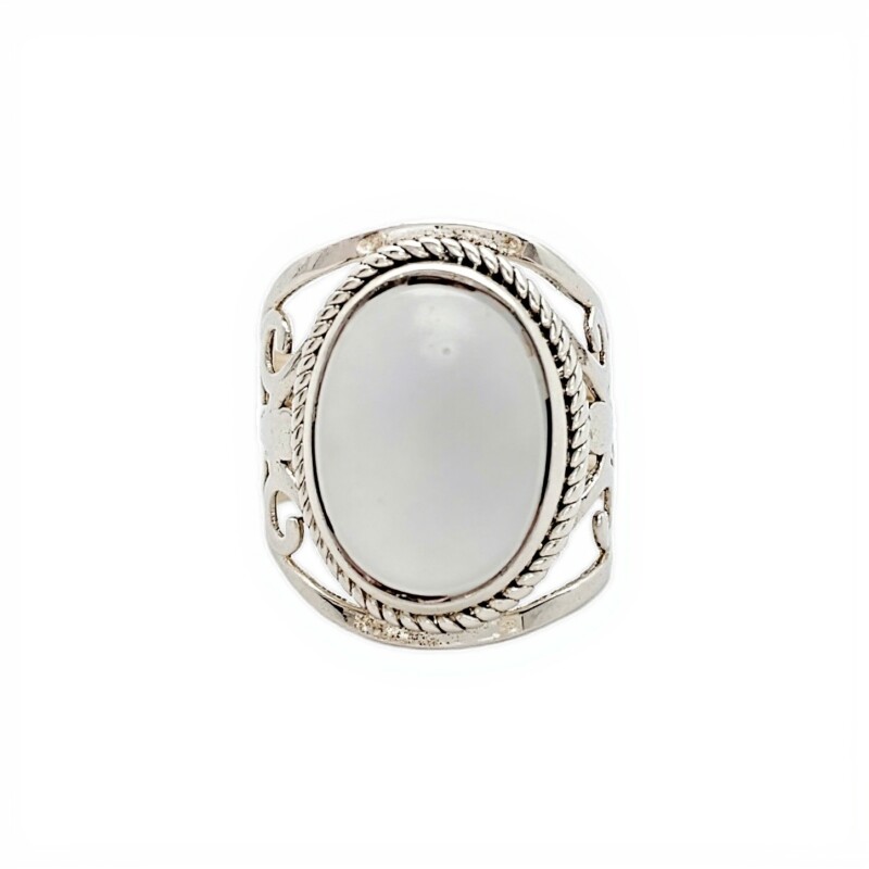 Anillo Calado-Plata 925-Piedra Luna-AN3081 conpiedra
