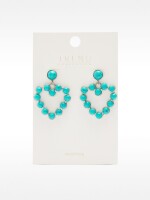 Pendientes De Corazón Con Piedras azul
