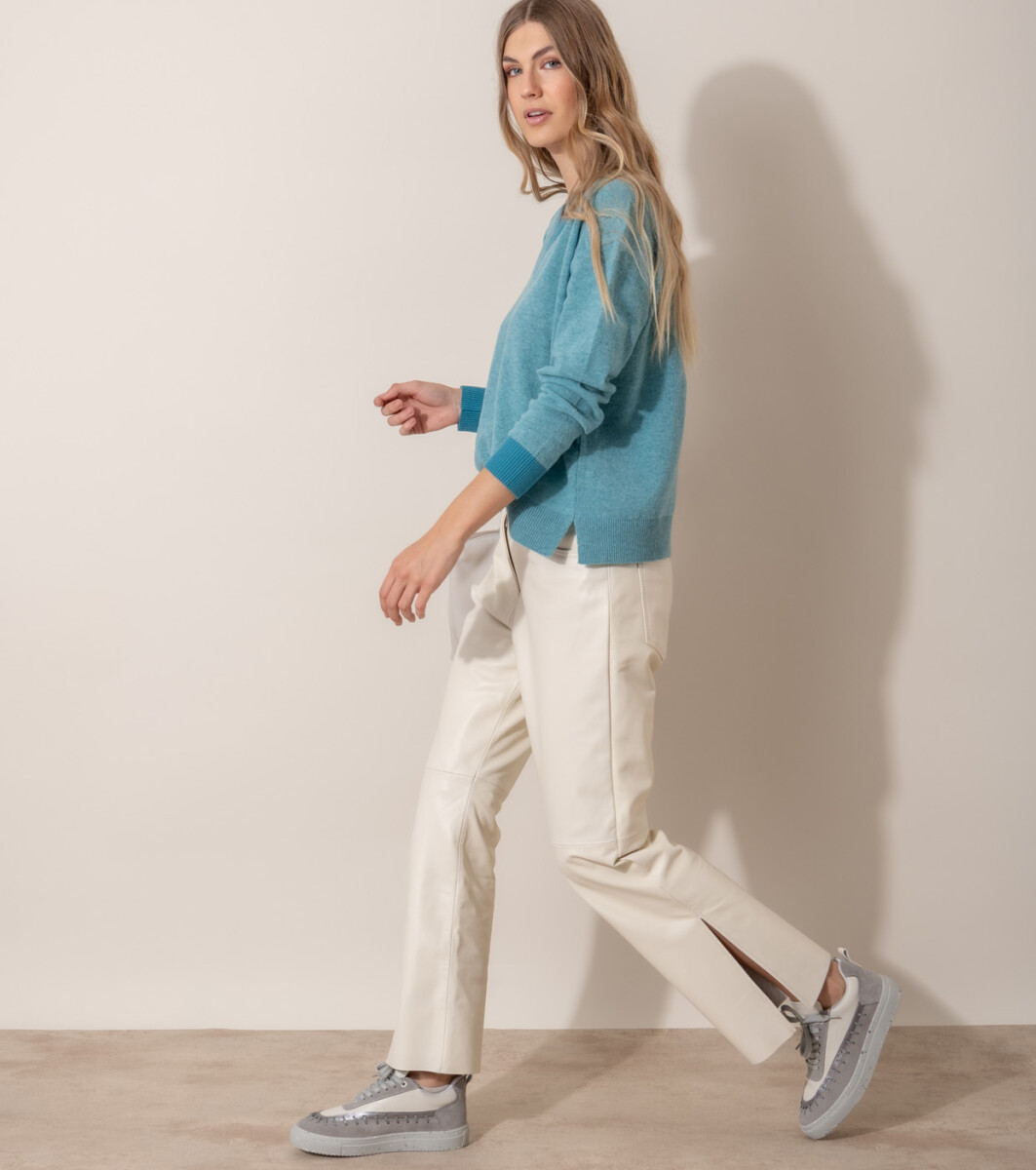 Pantalón de cuero - Natural 