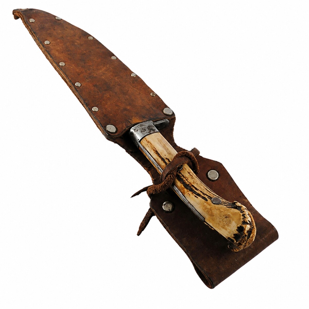 Cuchillo Antiguo Hoja Eskiltuna Mac Cabo Asta Ciervo. Hoja 18 Cm 