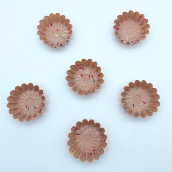 SET X6 MOLDES MUFFIN SILICONA ROSA