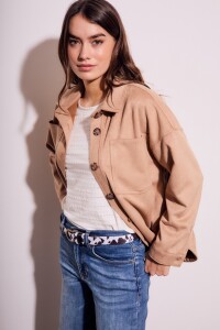 Sobrecamisa Gamuza Cuero Vegano Arena